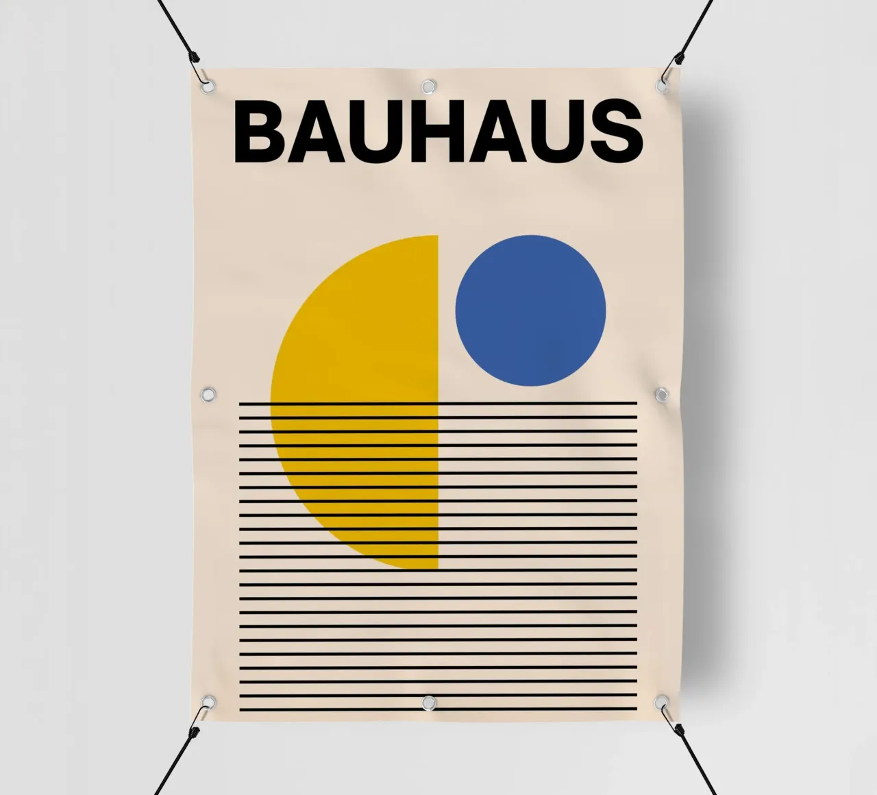 Bauhaus Poster Yellow Blue - Minimal Geometric pvc cover by Casa Calm