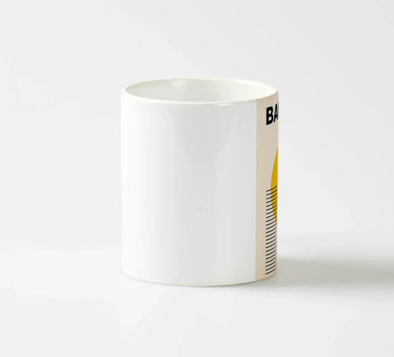 Bauhaus Poster Yellow Blue - Minimal Geometric ceramic mug by Casa Calm