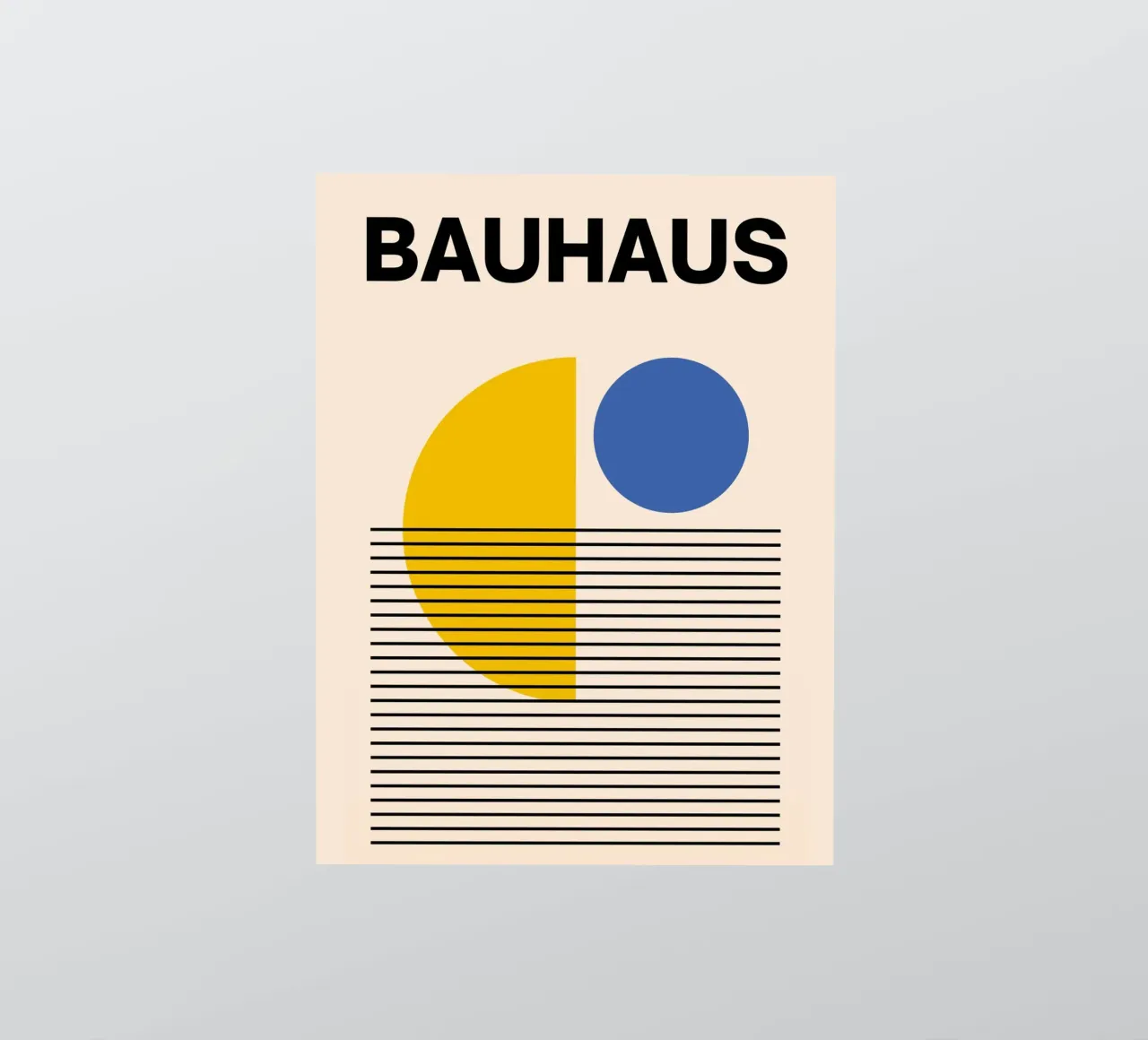 Bauhaus Poster Jaune Bleu - Minimal Géométrique autocollant de Casa Calm