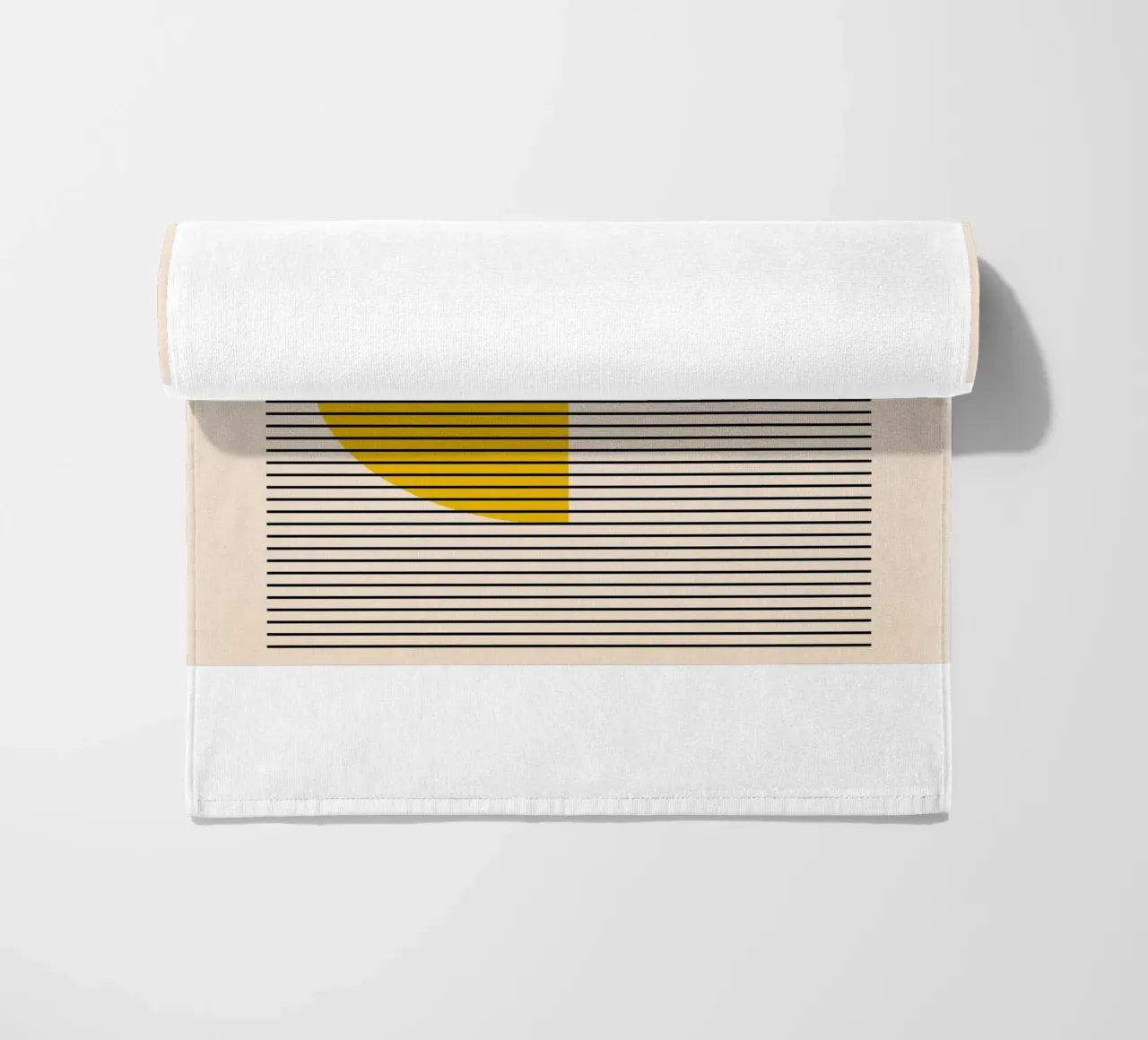 Bauhaus Poster Yellow Blue - Minimal Geometric beach towel by Casa Calm