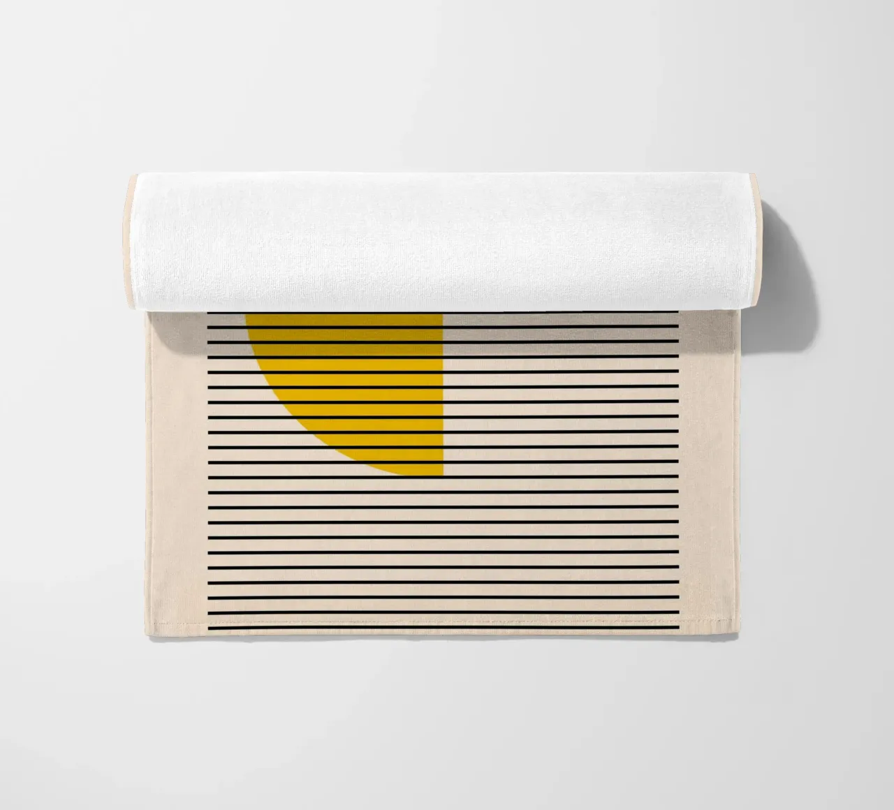 Bauhaus Poster Yellow Blue - Minimal Geometric beach towel by Casa Calm