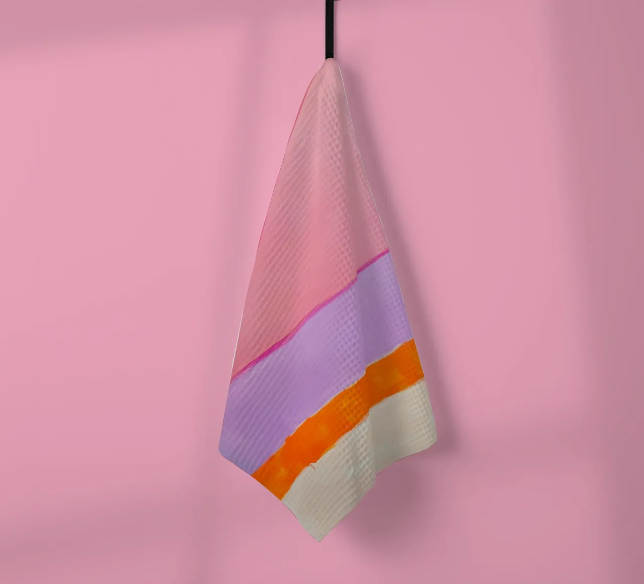 Abstrakte Linie in Pink & Orange Geschirrtuch von Euphoria Theresa