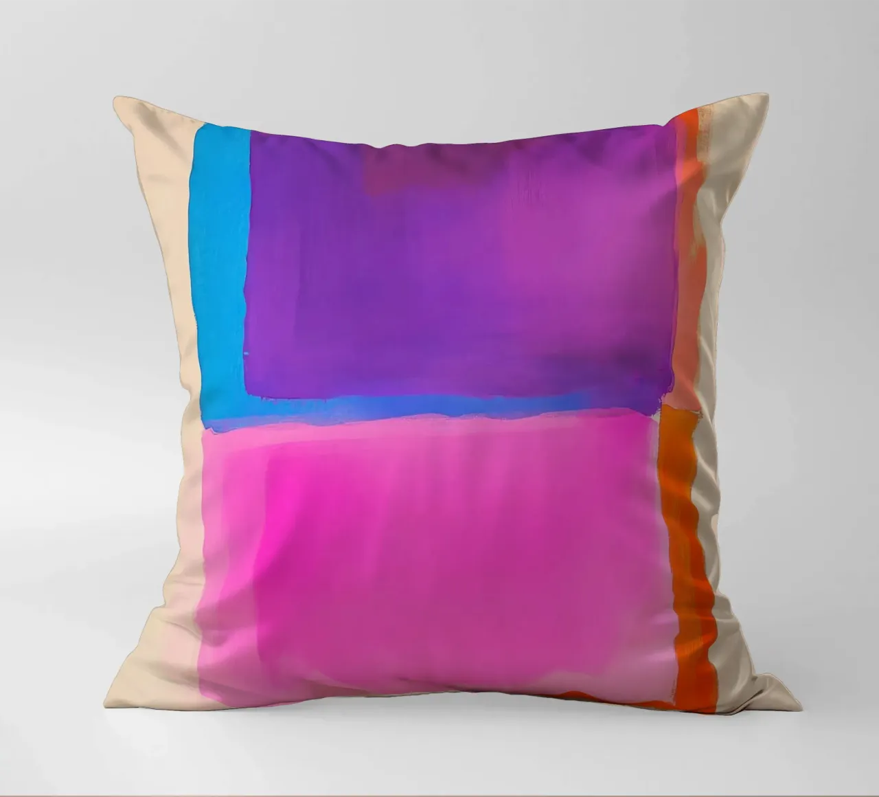 Campo di colori surreali in viola, rosa e arancione cuscino da Euphoria Theresa