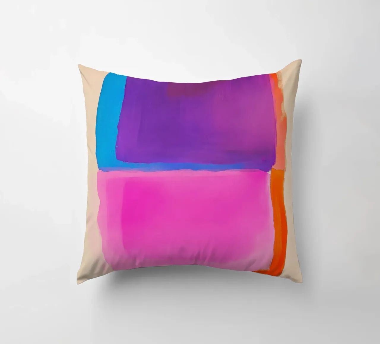 Campo di colori surreali in viola, rosa e arancione cuscino da Euphoria Theresa