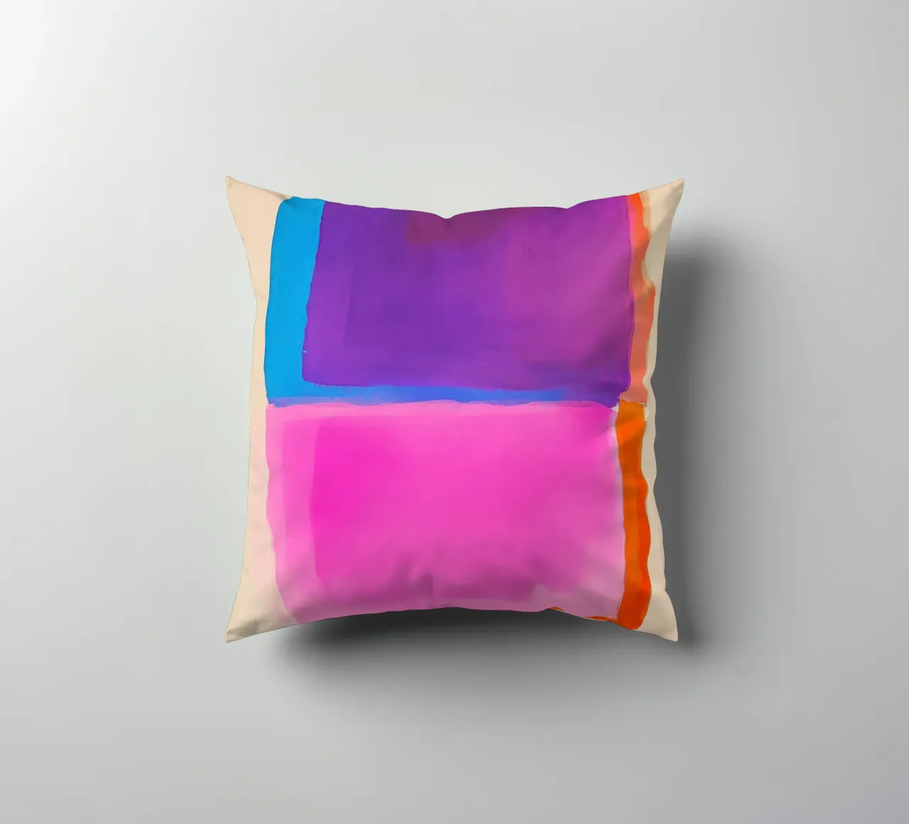 Campo di colori surreali in viola, rosa e arancione cuscino da Euphoria Theresa