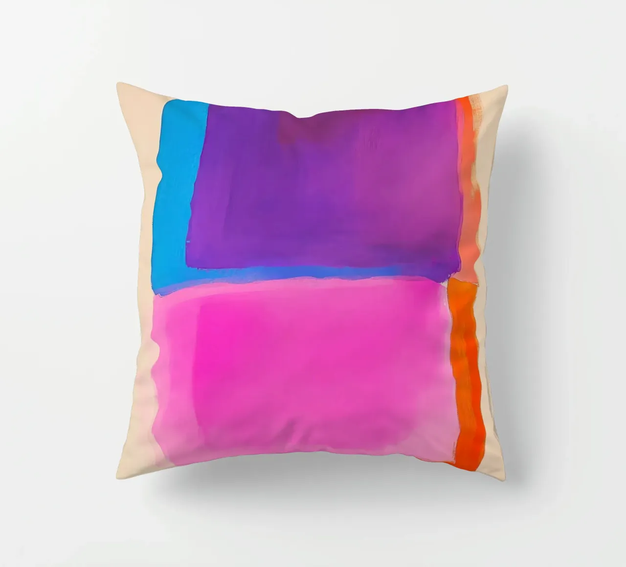 Campo di colori surreali in viola, rosa e arancione cuscino da Euphoria Theresa
