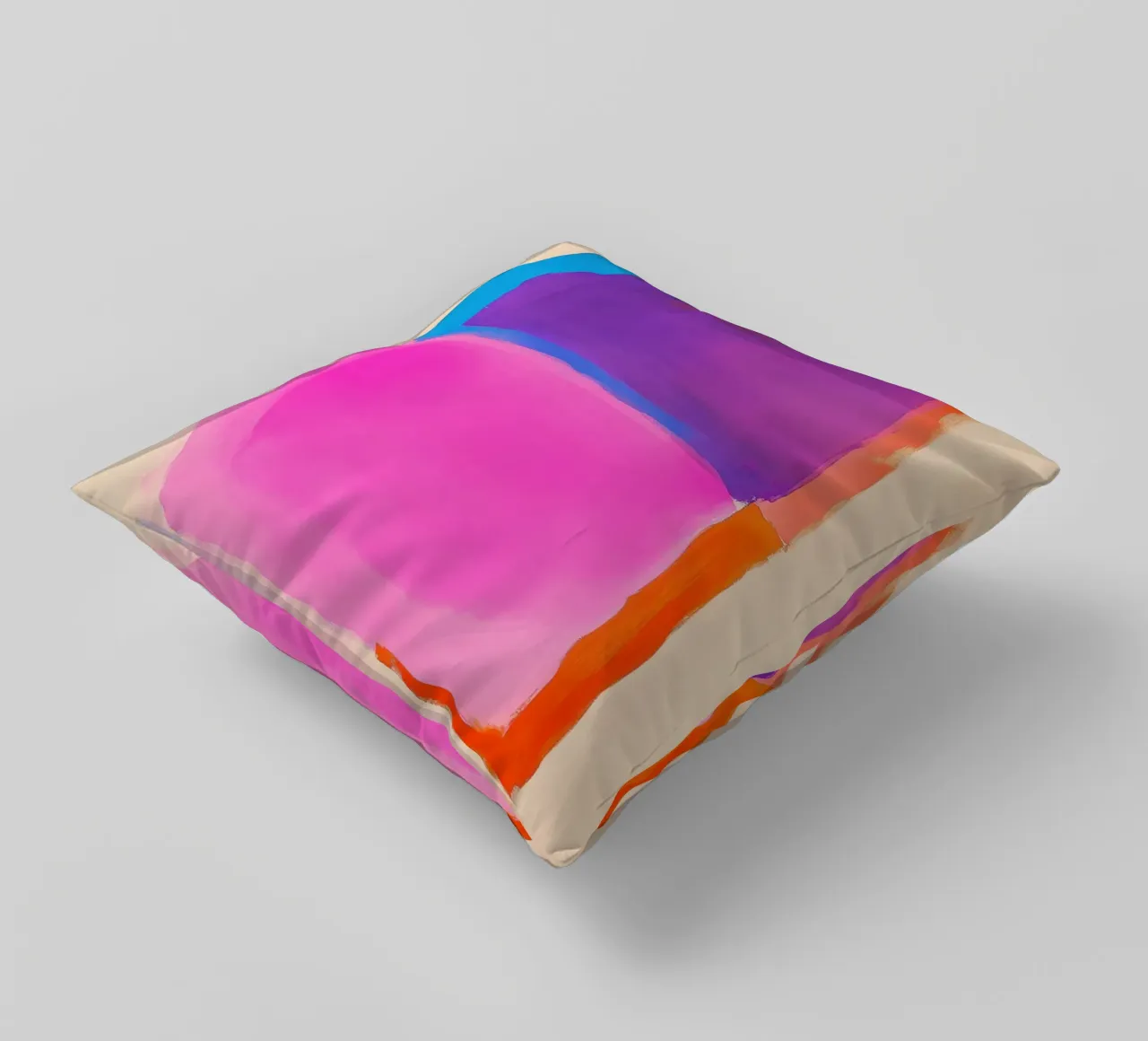 Campo di colori surreali in viola, rosa e arancione cuscino da Euphoria Theresa