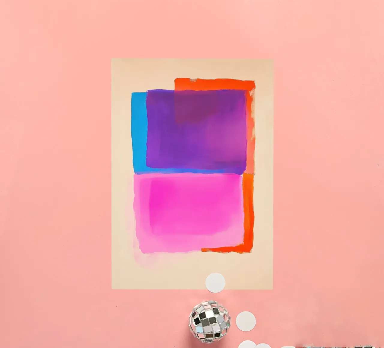 Campo di colori surreali in viola, rosa e arancione adesivo da Euphoria Theresa