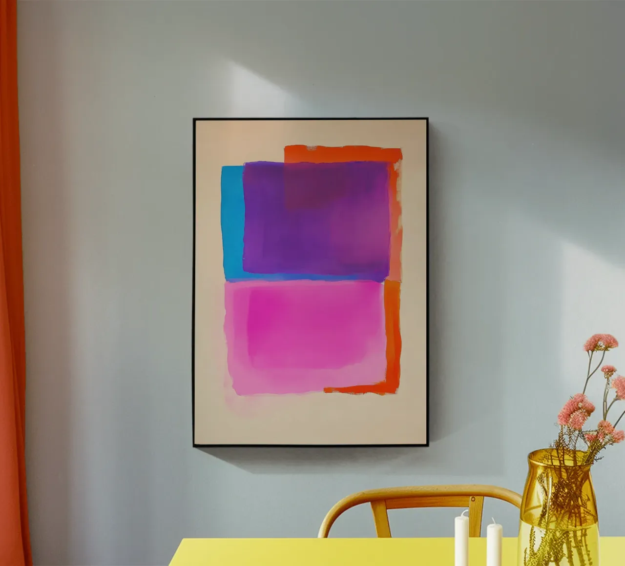 Campo di colori surreali in viola, rosa e arancione plexiglass da Euphoria Theresa