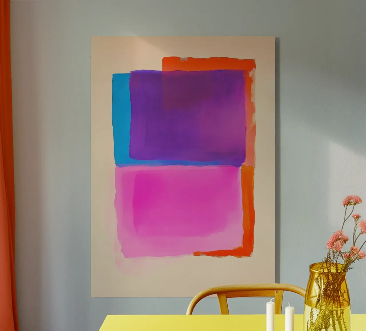 Campo di colori surreali in viola, rosa e arancione plexiglass da Euphoria Theresa