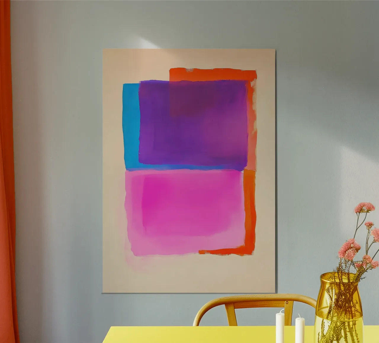 Campo di colori surreali in viola, rosa e arancione alluminio dibond da Euphoria Theresa