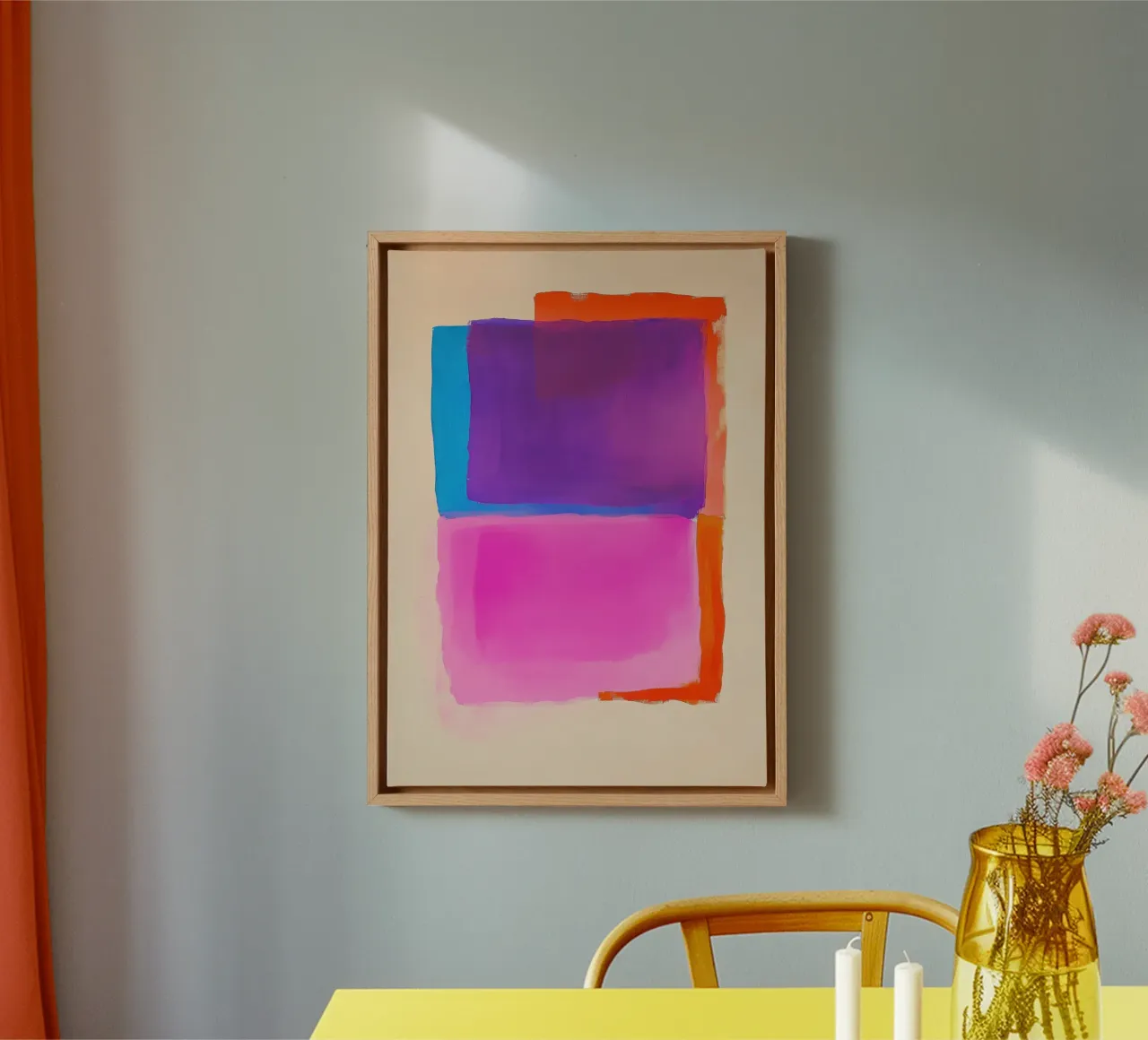 Campo di colori surreali in viola, rosa e arancione tela con Cornice a cassetta da Euphoria Theresa