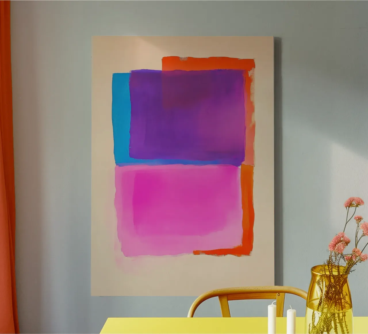 Campo di colori surreali in viola, rosa e arancione tela con Cornice a cassetta da Euphoria Theresa