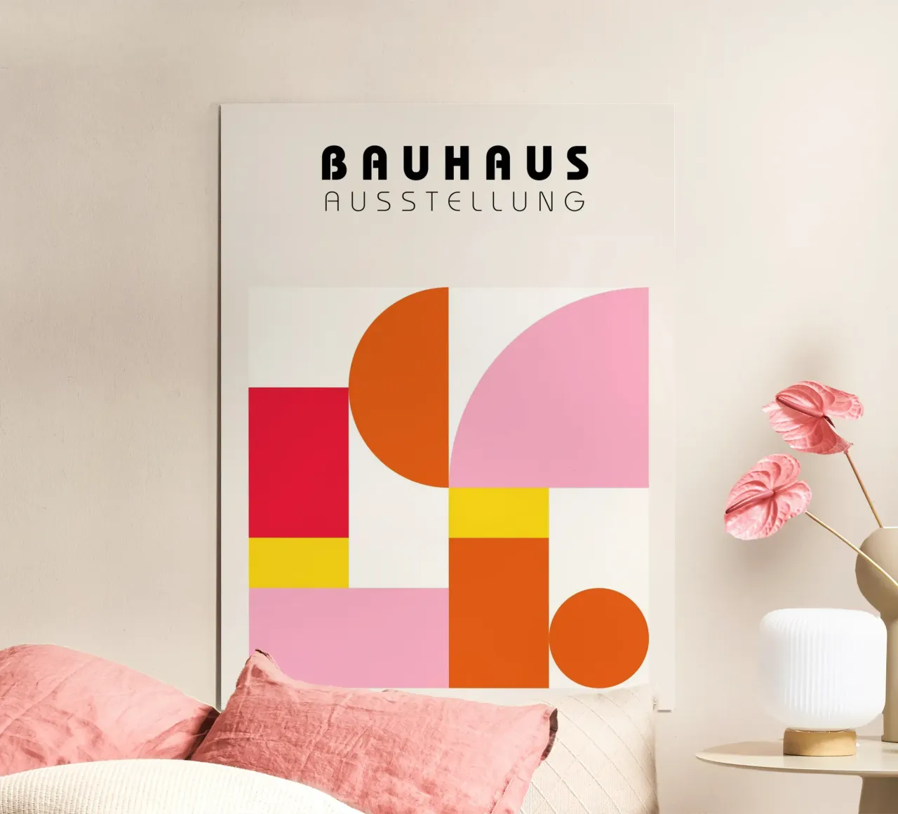Poster Bauhaus Arancione Rosa - Grafica geometrica poster da Casa Calm