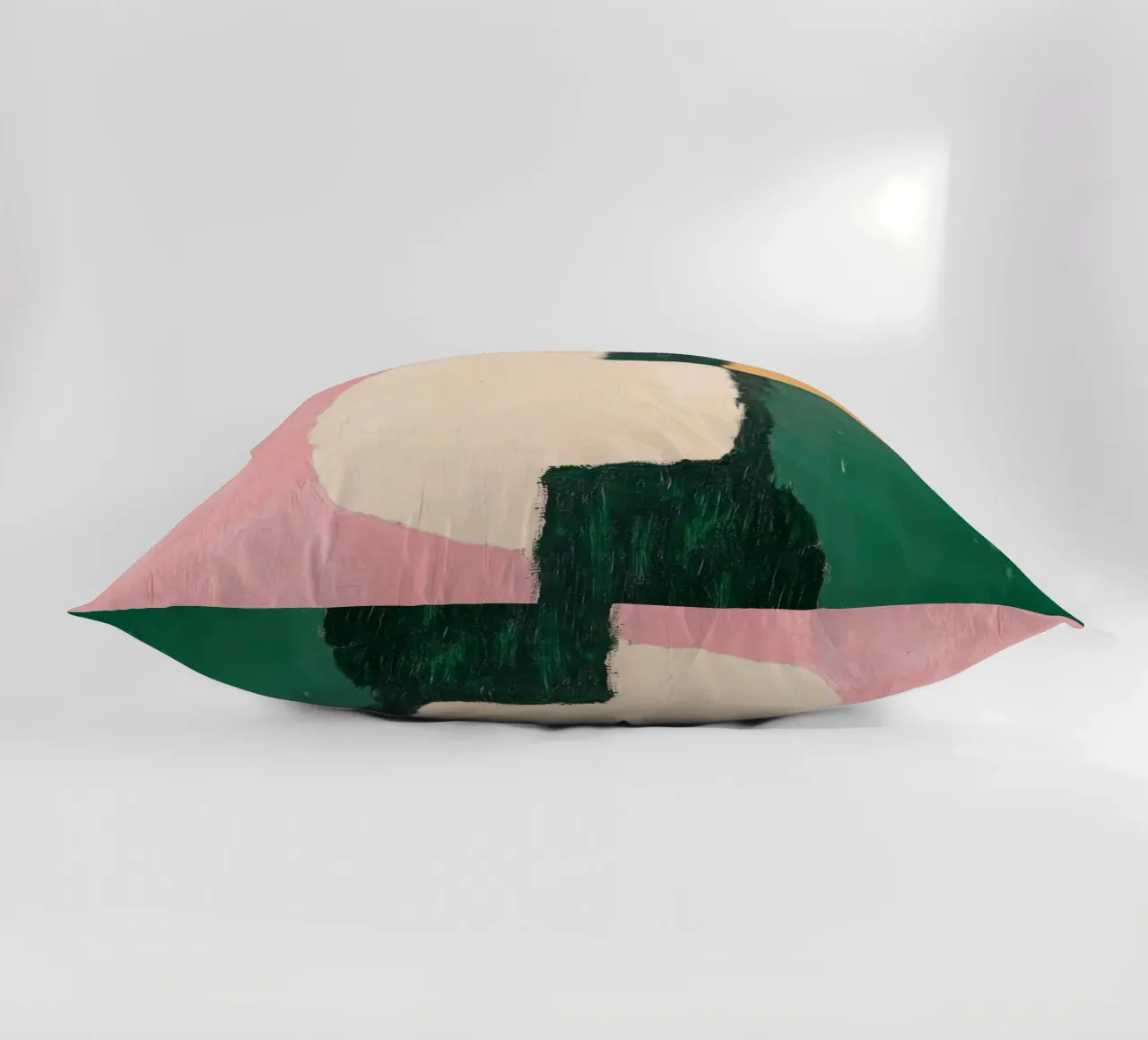 Formes abstraites en vert, rose & jaune coussin de Euphoria Theresa