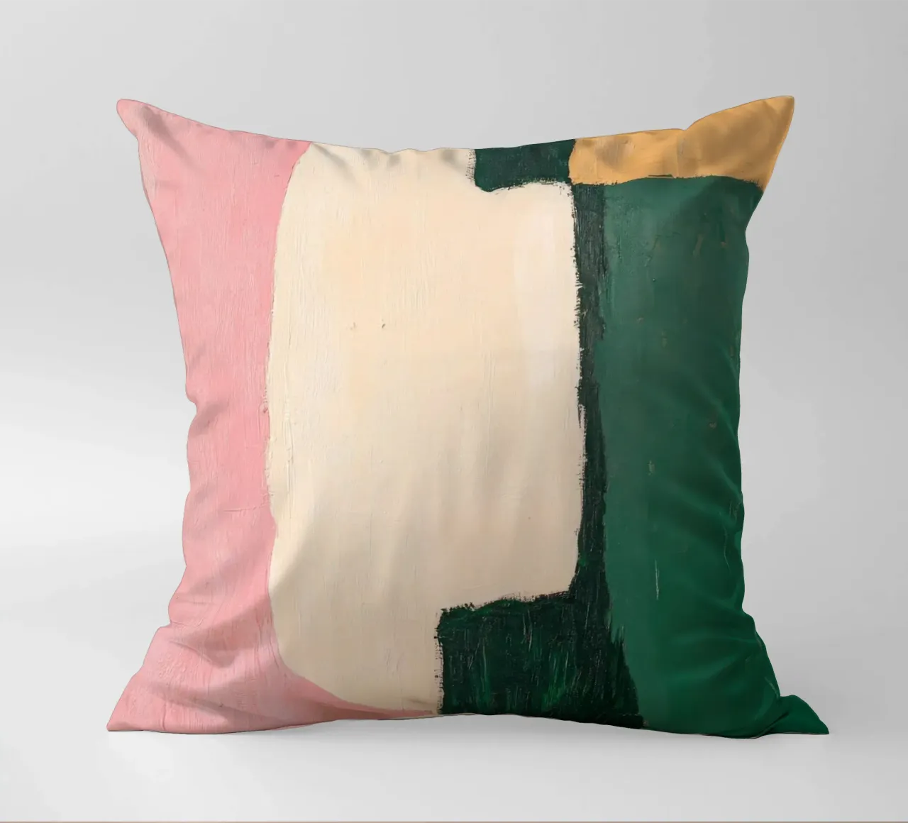 Formes abstraites en vert, rose & jaune coussin de Euphoria Theresa