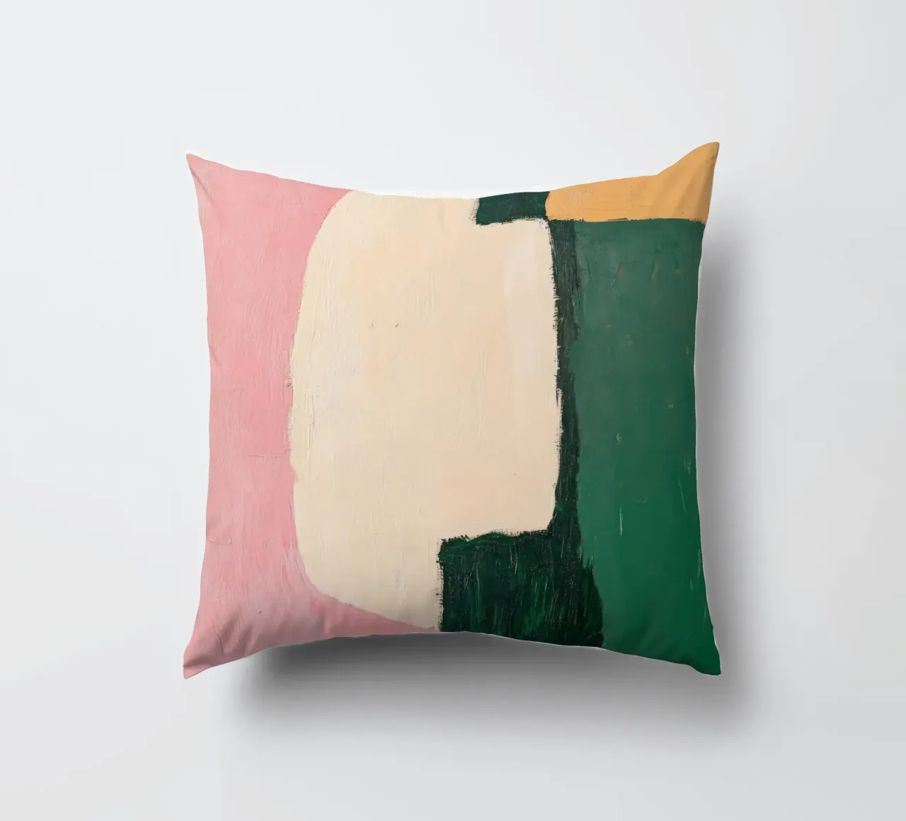 Formes abstraites en vert, rose & jaune coussin de Euphoria Theresa