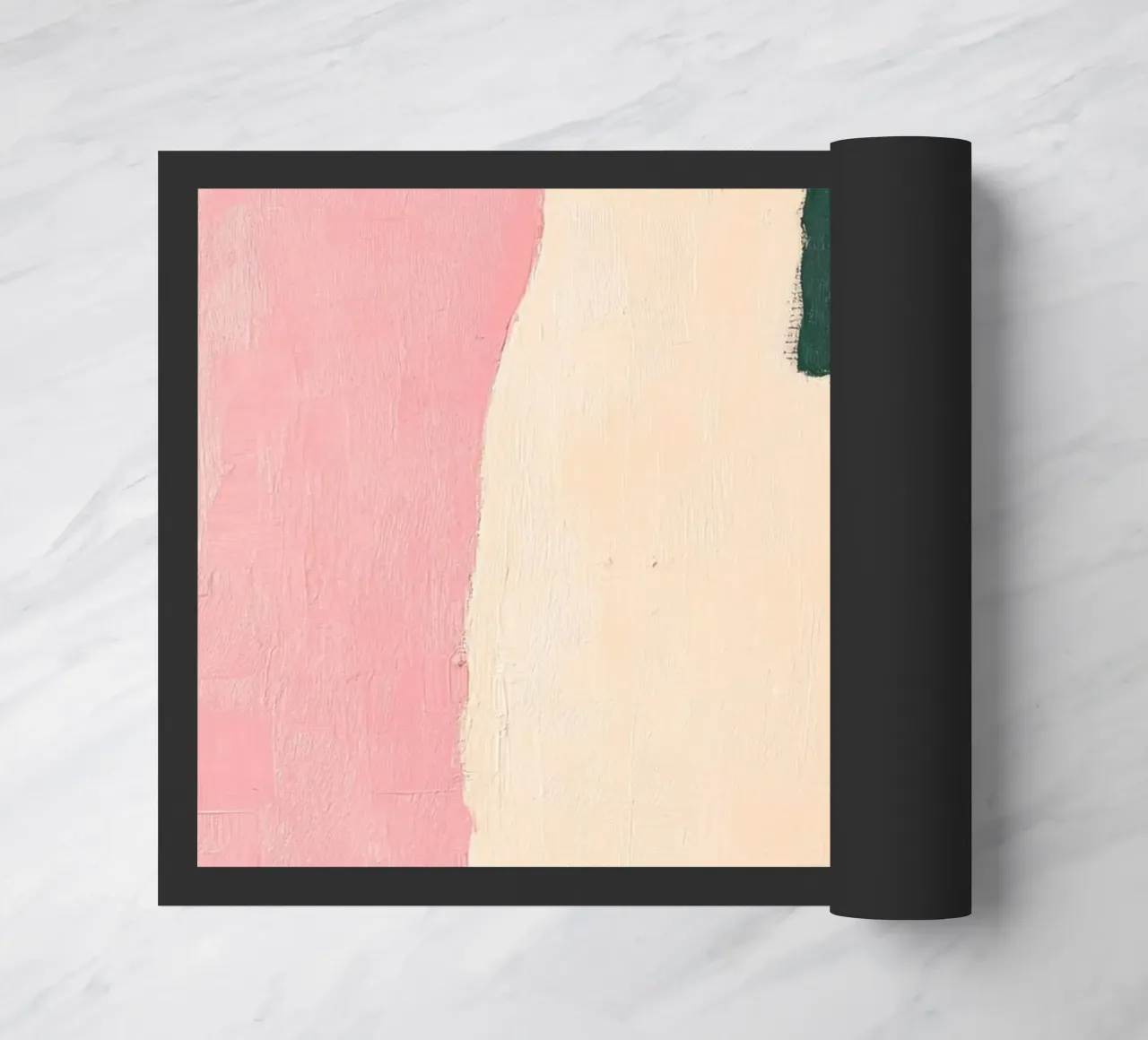 Formes abstraites en vert, rose & jaune paillasson de Euphoria Theresa