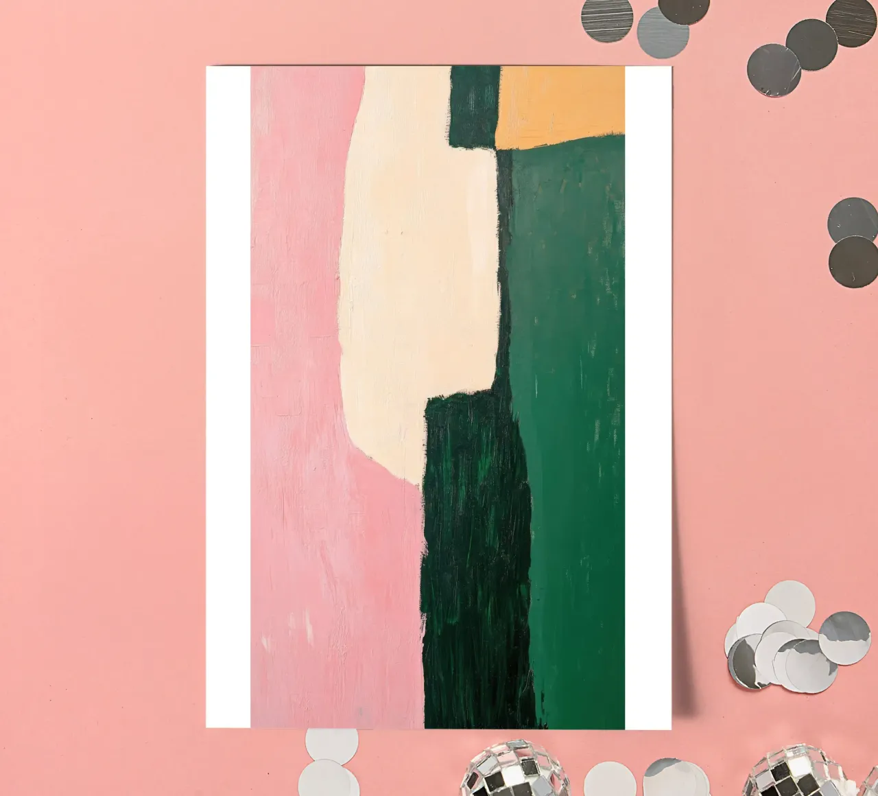 Formes abstraites en vert, rose & jaune planche autocollant de Euphoria Theresa