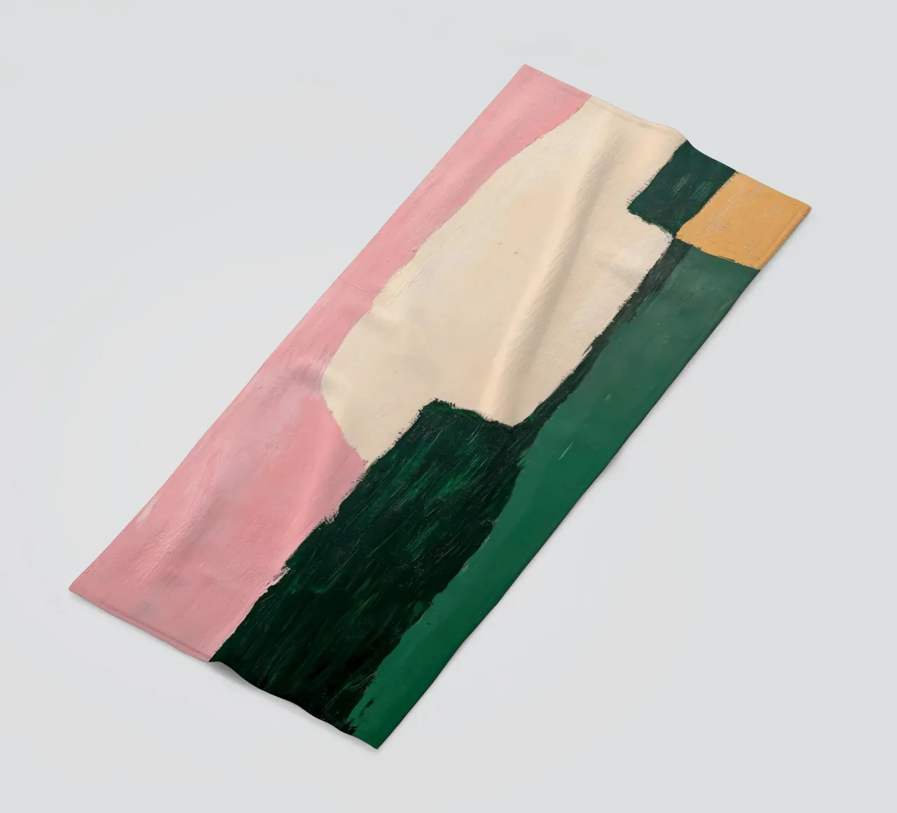 Formes abstraites en vert, rose & jaune serviette de plage de Euphoria Theresa