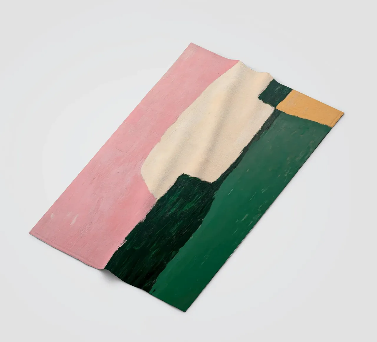 Forme astratte in verde, rosa e giallo coperta in pile da Euphoria Theresa