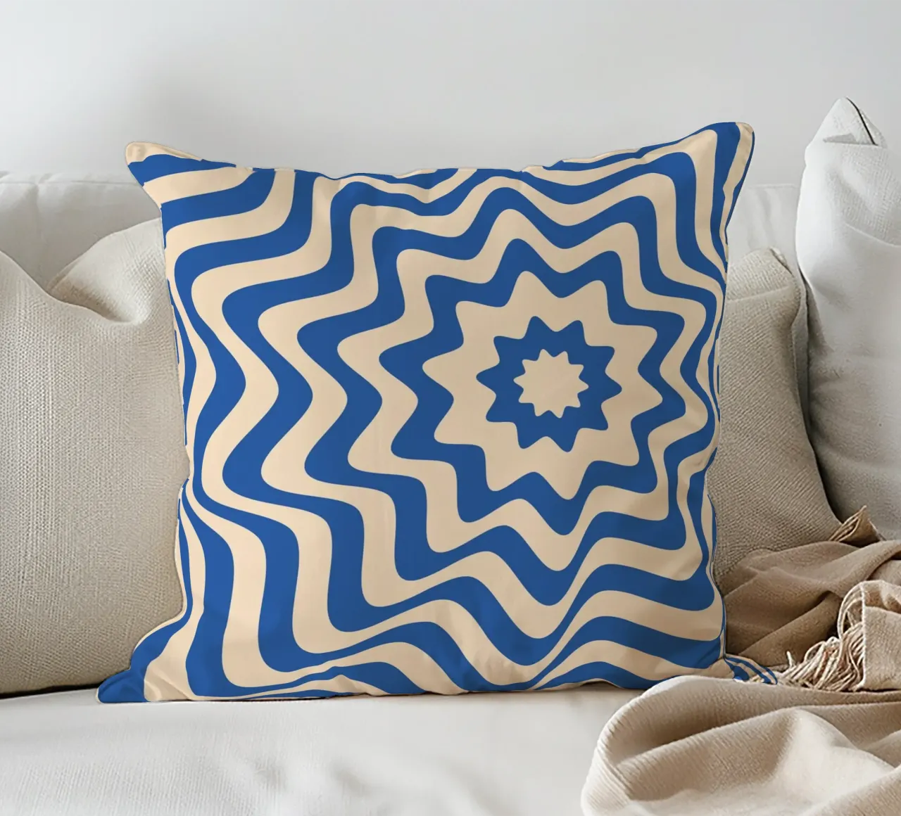 Bauhaus Waves 1923 | Op Art Retro Poster cuscino da Casa Calm
