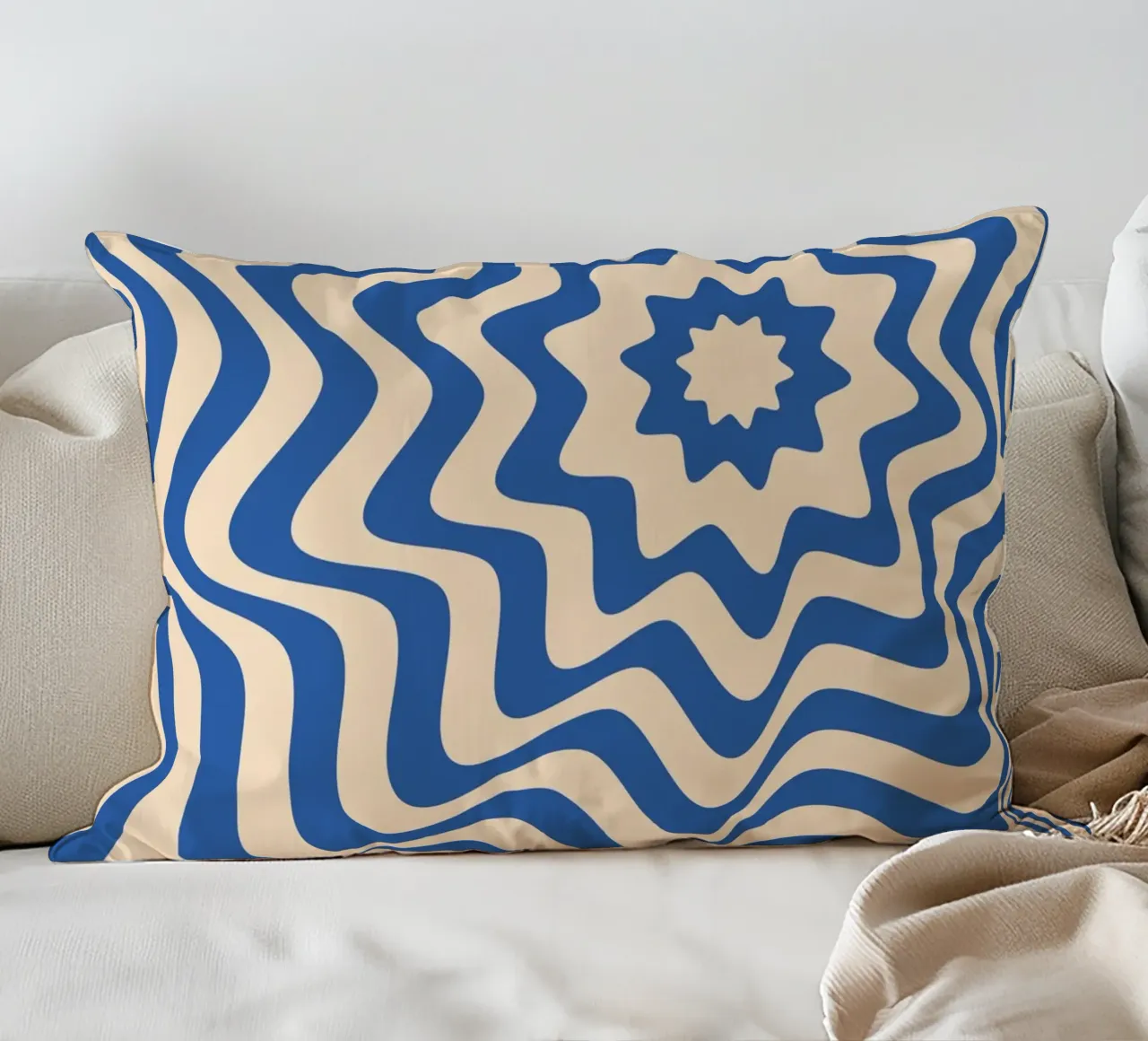 Bauhaus Waves 1923 | Op Art Retro Poster cuscino da Casa Calm