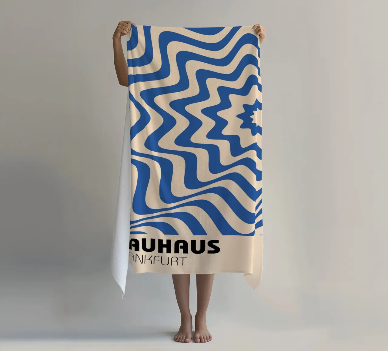 Bauhaus Waves 1923 | Op Art Retro Poster telo mare da Casa Calm