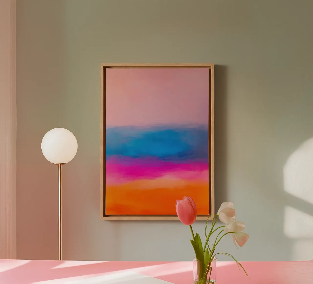 Pastelkleurverloop abstract canvas van Euphoria Theresa