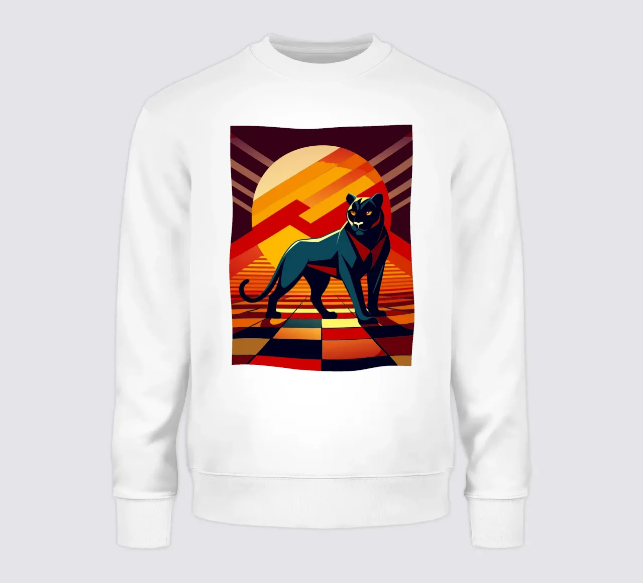 black panther vector art drawing sweatshirt by alghonee