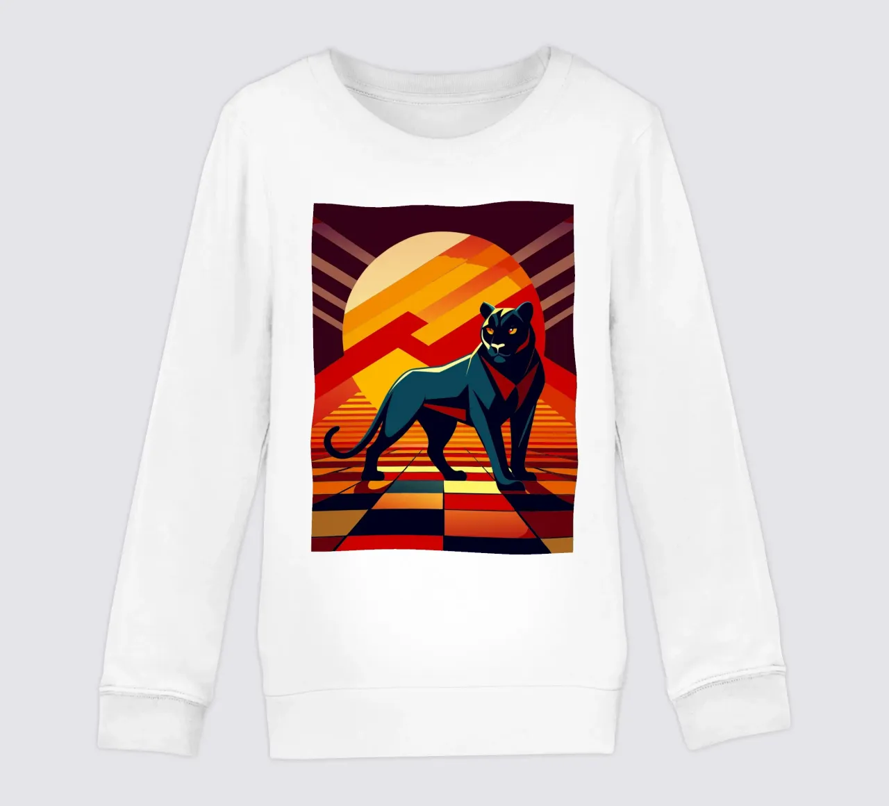 zwarte panter vector kunst tekening kinder sweatshirt van alghonee