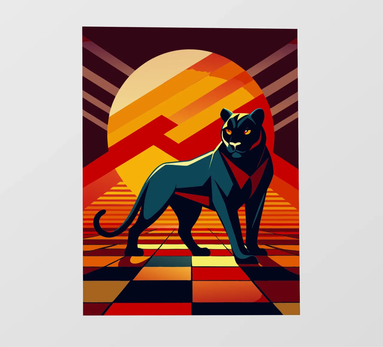 black panther vector art drawing backlit film by alghonee