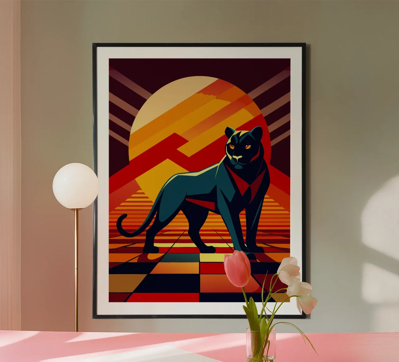 schwarzer panther vektor kunst zeichnung Hahnemühle von alghonee