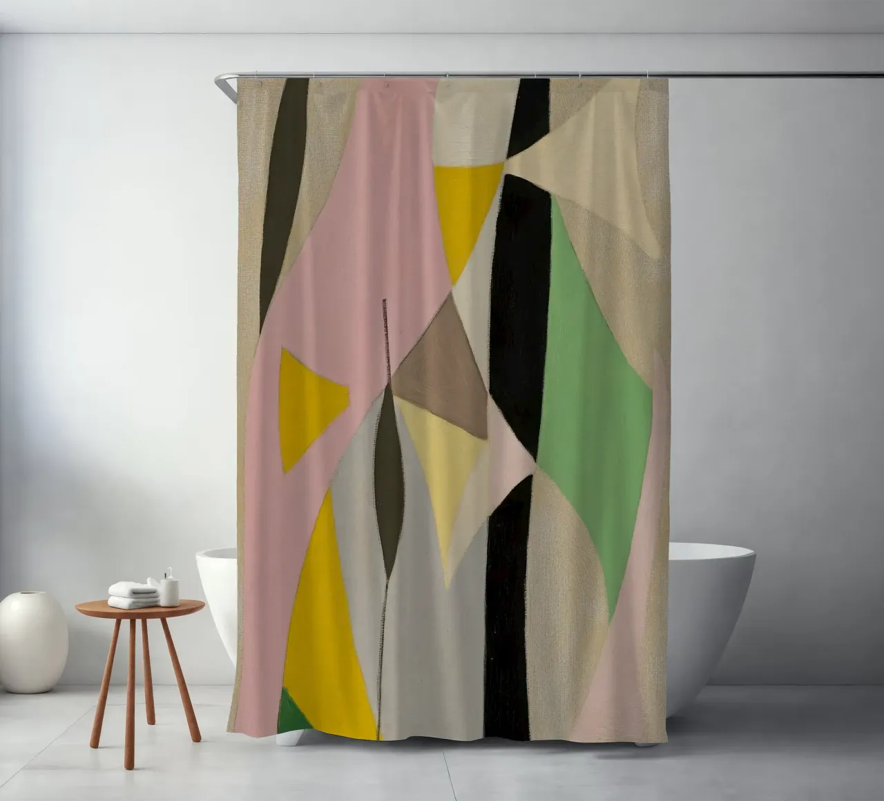 Matisse-inspired abstract forms shower curtain by Euphoria Theresa