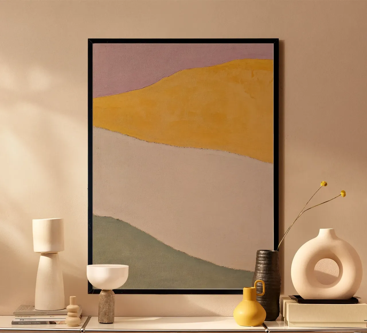 Collina minimalista in giallo e rosa poster da Euphoria Theresa