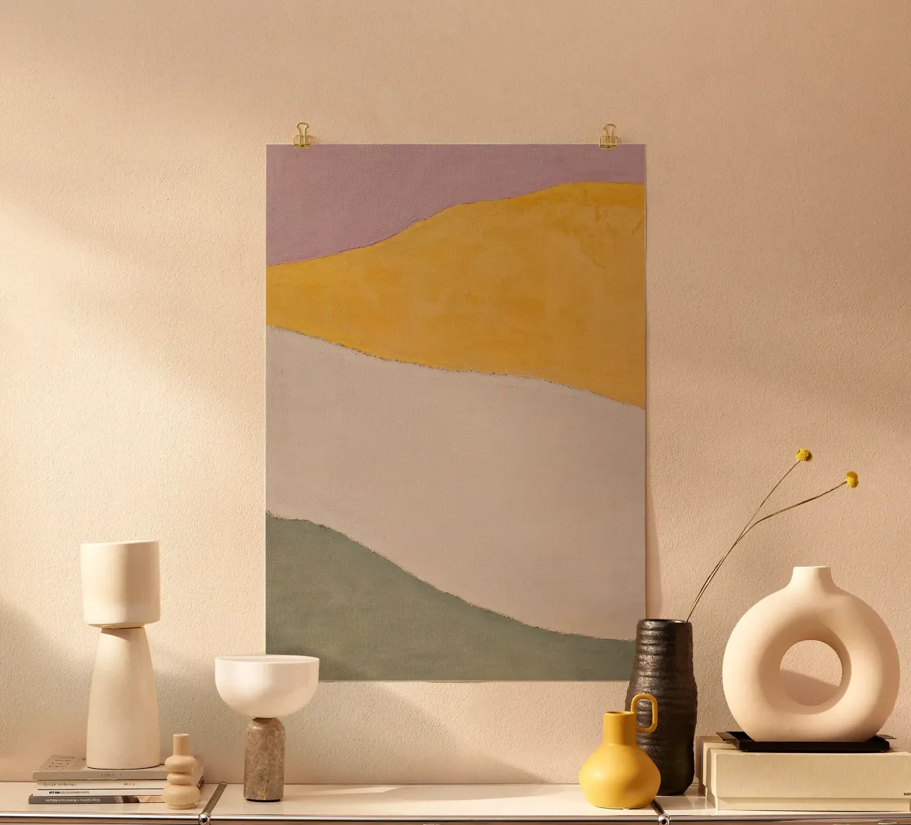Collina minimalista in giallo e rosa poster da Euphoria Theresa
