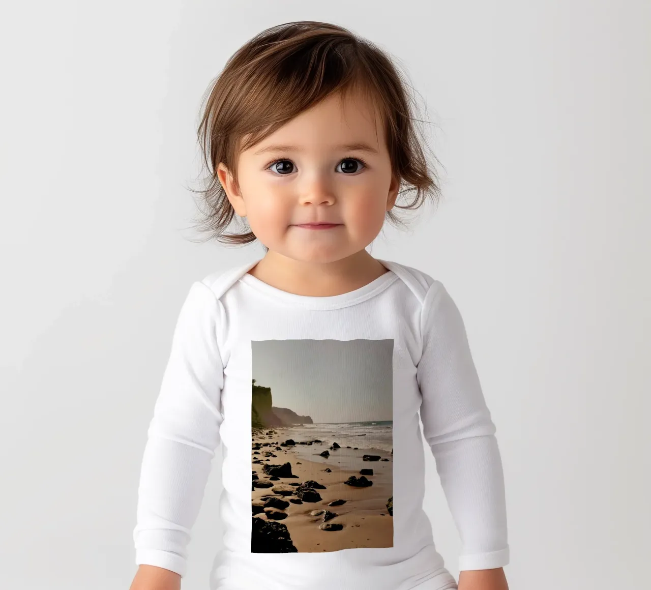 Hazy Mornings At The Beach body neonato maniche lunghe da Sebastian Hilgetag