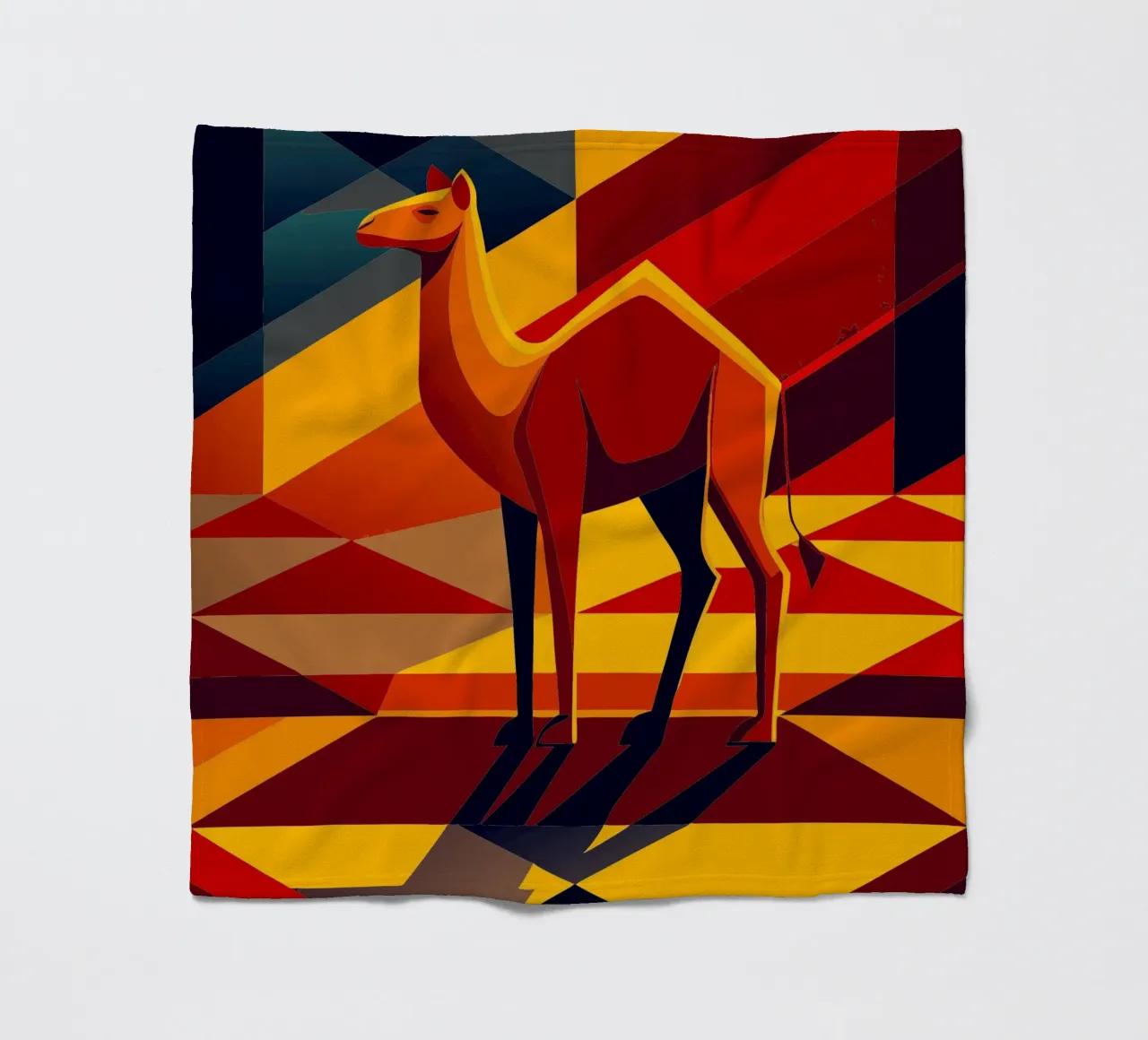 camel vector art drawing fleece blanket by alghonee