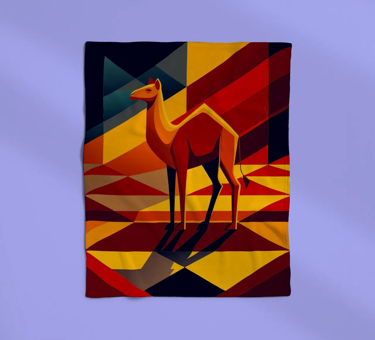camel vector art drawing fleece blanket by alghonee
