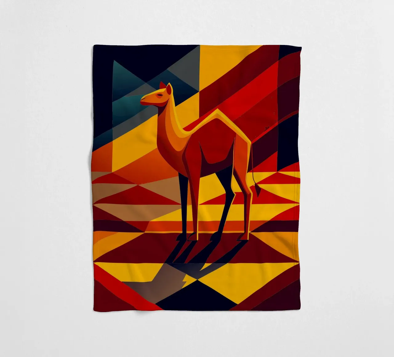 camel vector art drawing fleece blanket by alghonee