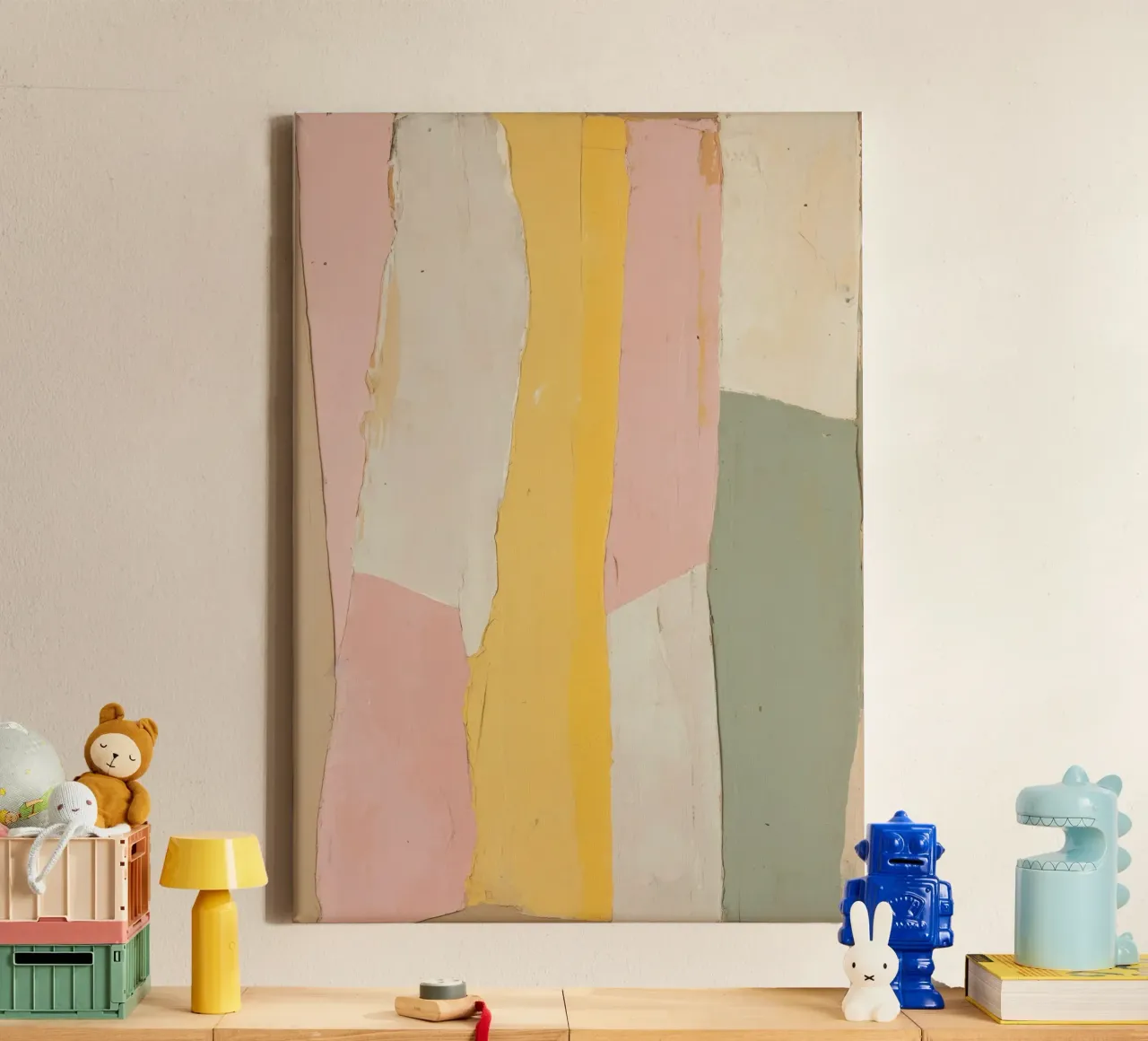 Deconstrueerd minimalisme in pastel canvas met Baklijst van Euphoria Theresa