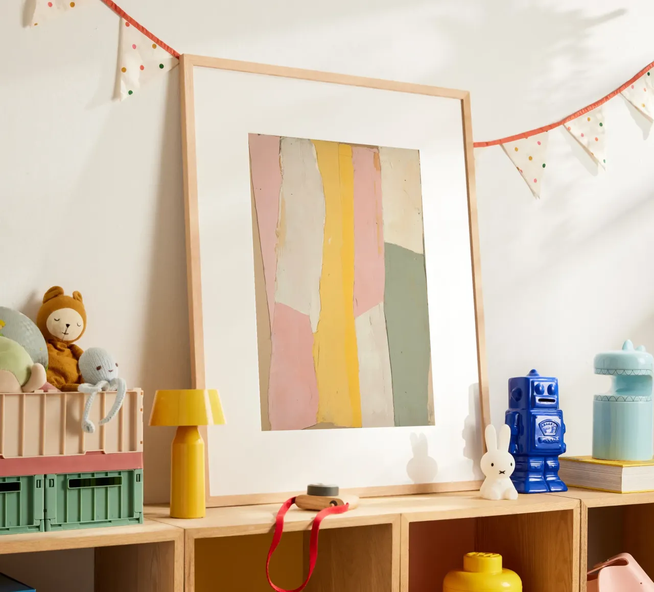 Minimalismo decostruito in colori pastello poster con telaio in alluminio da Euphoria Theresa