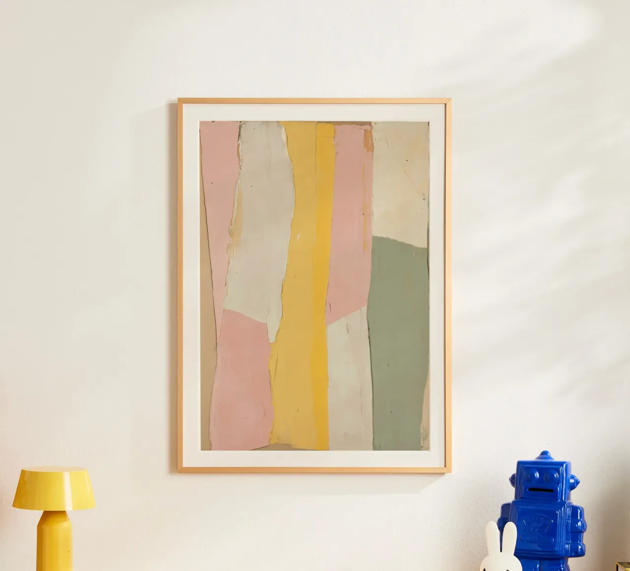 Minimalismo decostruito in colori pastello poster con telaio in alluminio da Euphoria Theresa