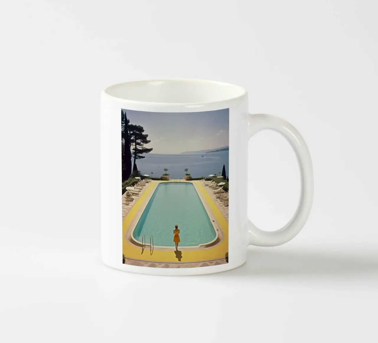 Retro zwembad Cannes keramische mok van Slim Aarons Vintage