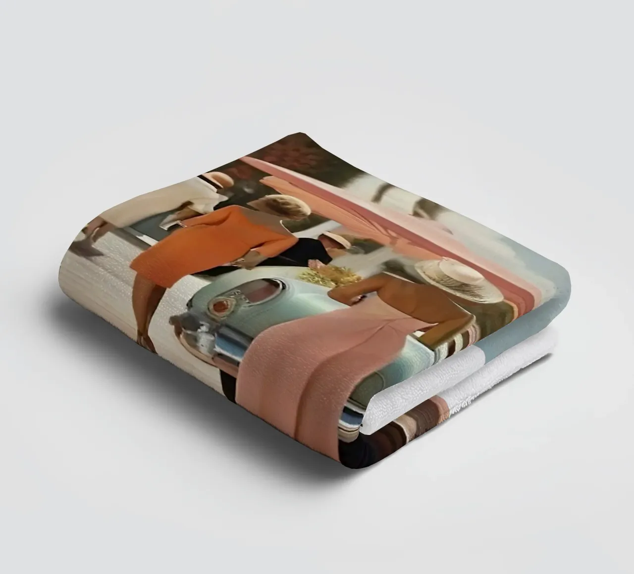 smart aarons beach car towel by Slim Aarons Vintage