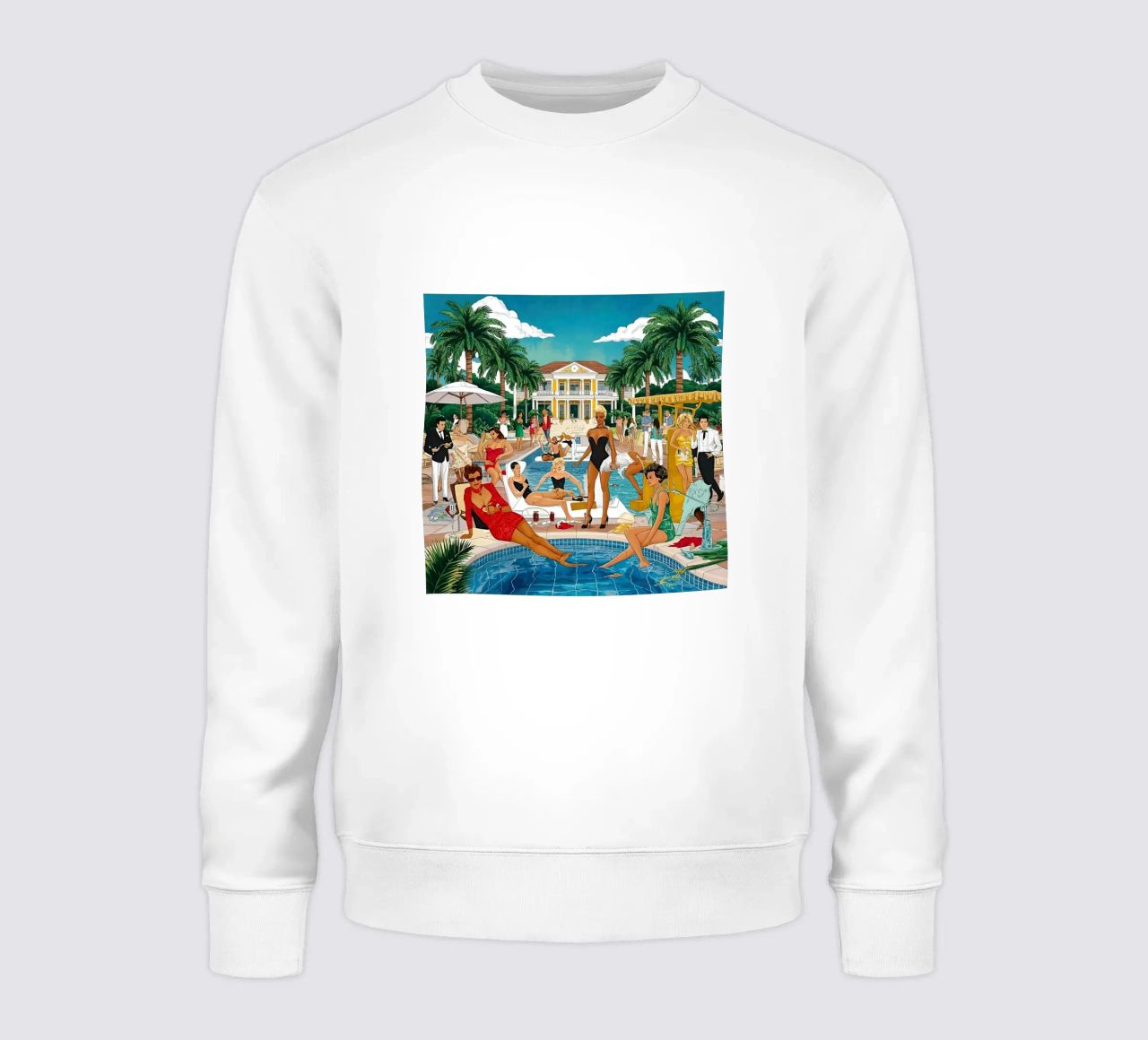 smart aarons Party Pool felpa da Slim Aarons Vintage