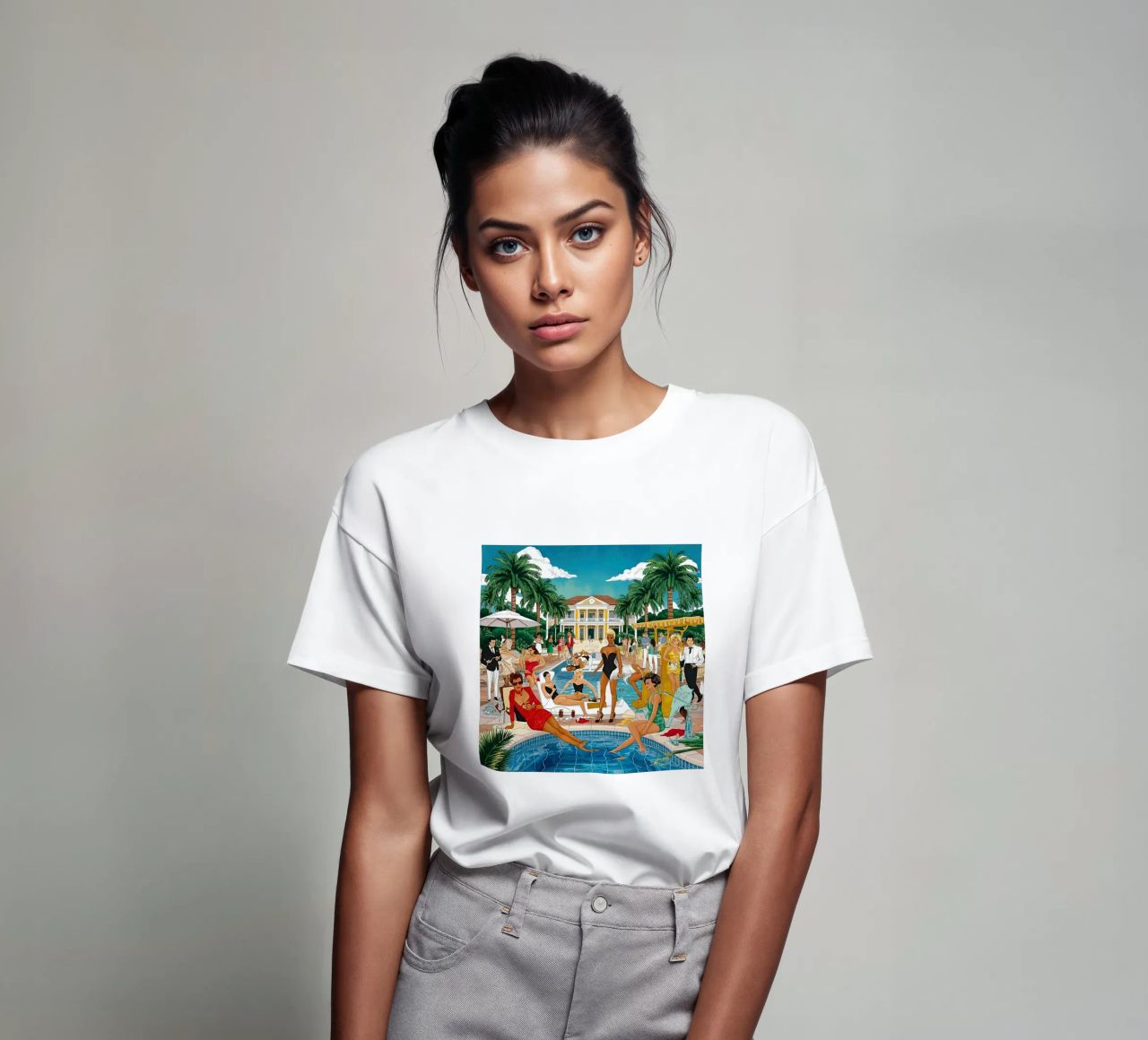smart aarons Party Pool t-shirt da Slim Aarons Vintage