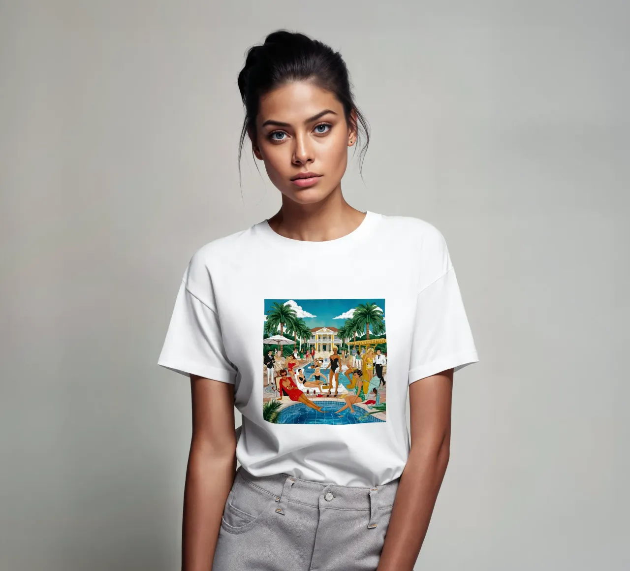 smart aarons Party Pool camiseta de Slim Aarons Vintage