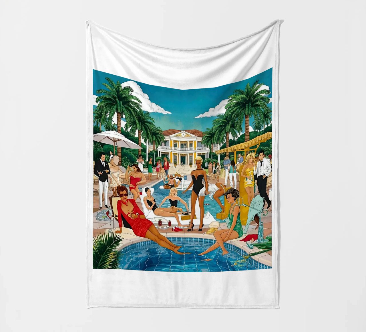 smart aarons Party Pool coperta in pile da Slim Aarons Vintage