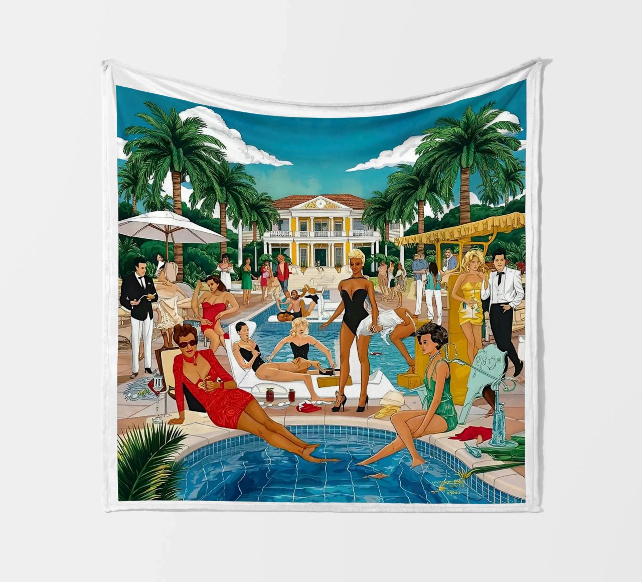 smart aarons Party Pool coperta in pile da Slim Aarons Vintage